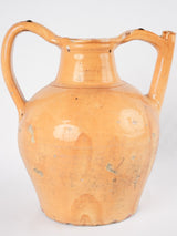 Antique French yellow-ocher "orjol" pitcher - large 15"