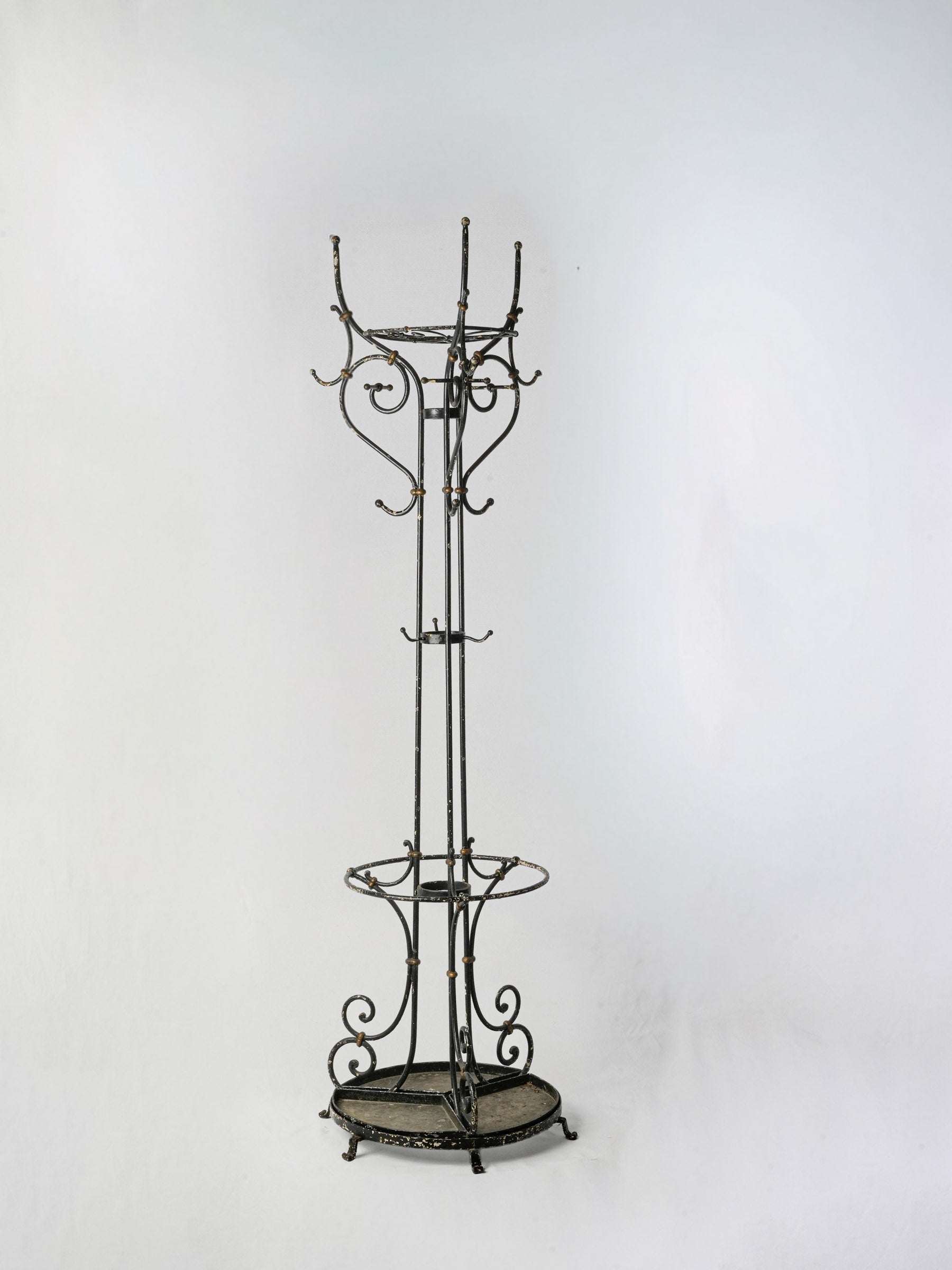 Antique elegant iron hall stand  