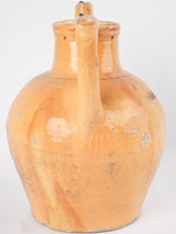 Antique French yellow-ocher "orjol" pitcher - large 15"