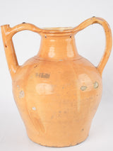 Antique French yellow-ocher "orjol" pitcher - large 15"