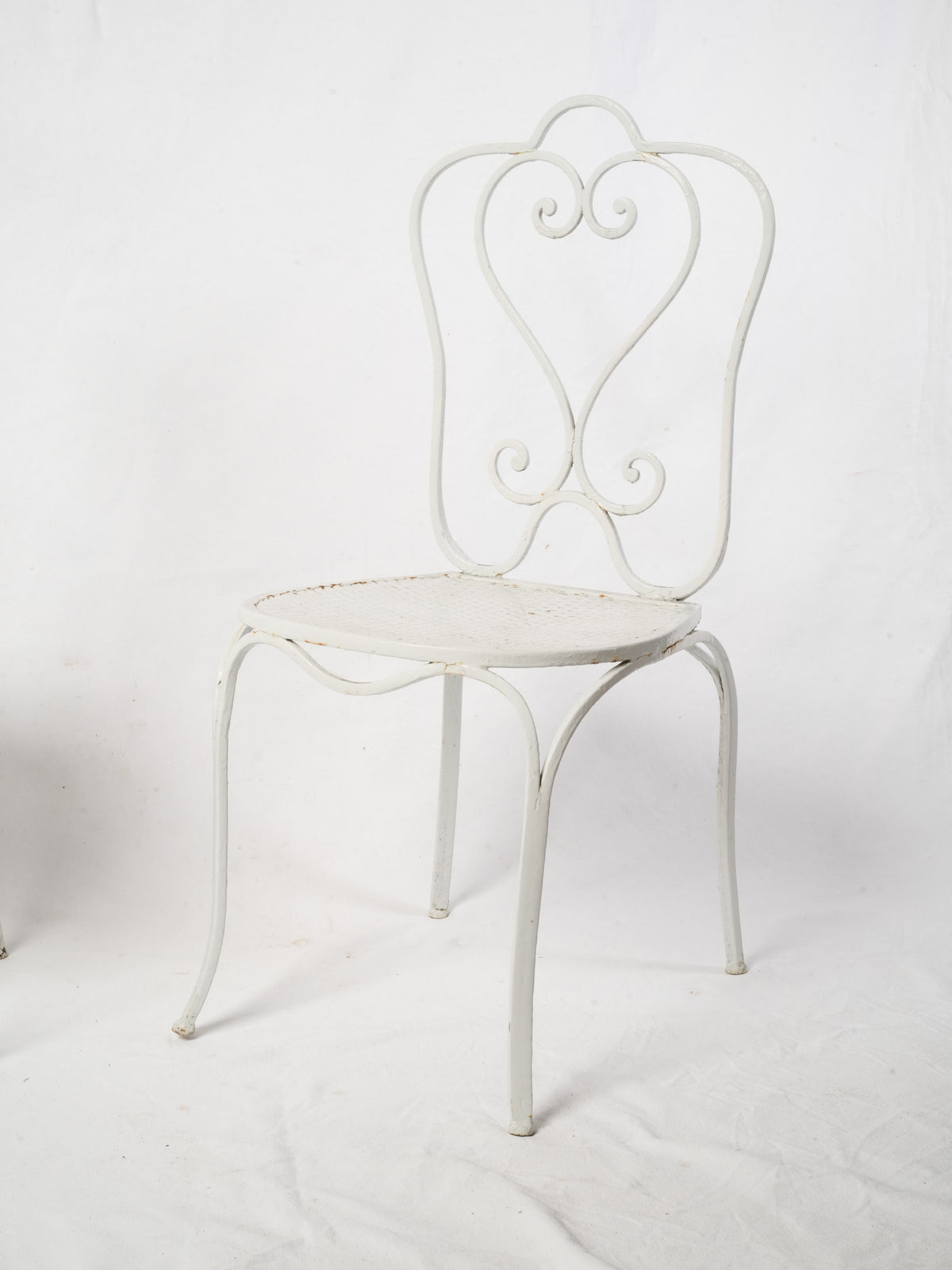 Set of Four Vintage French Wrought Iron Garden Chairs