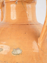 Antique French yellow-ocher "orjol" pitcher - large 15"