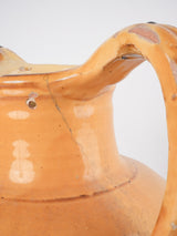 Antique French yellow-ocher "orjol" pitcher - large 15"
