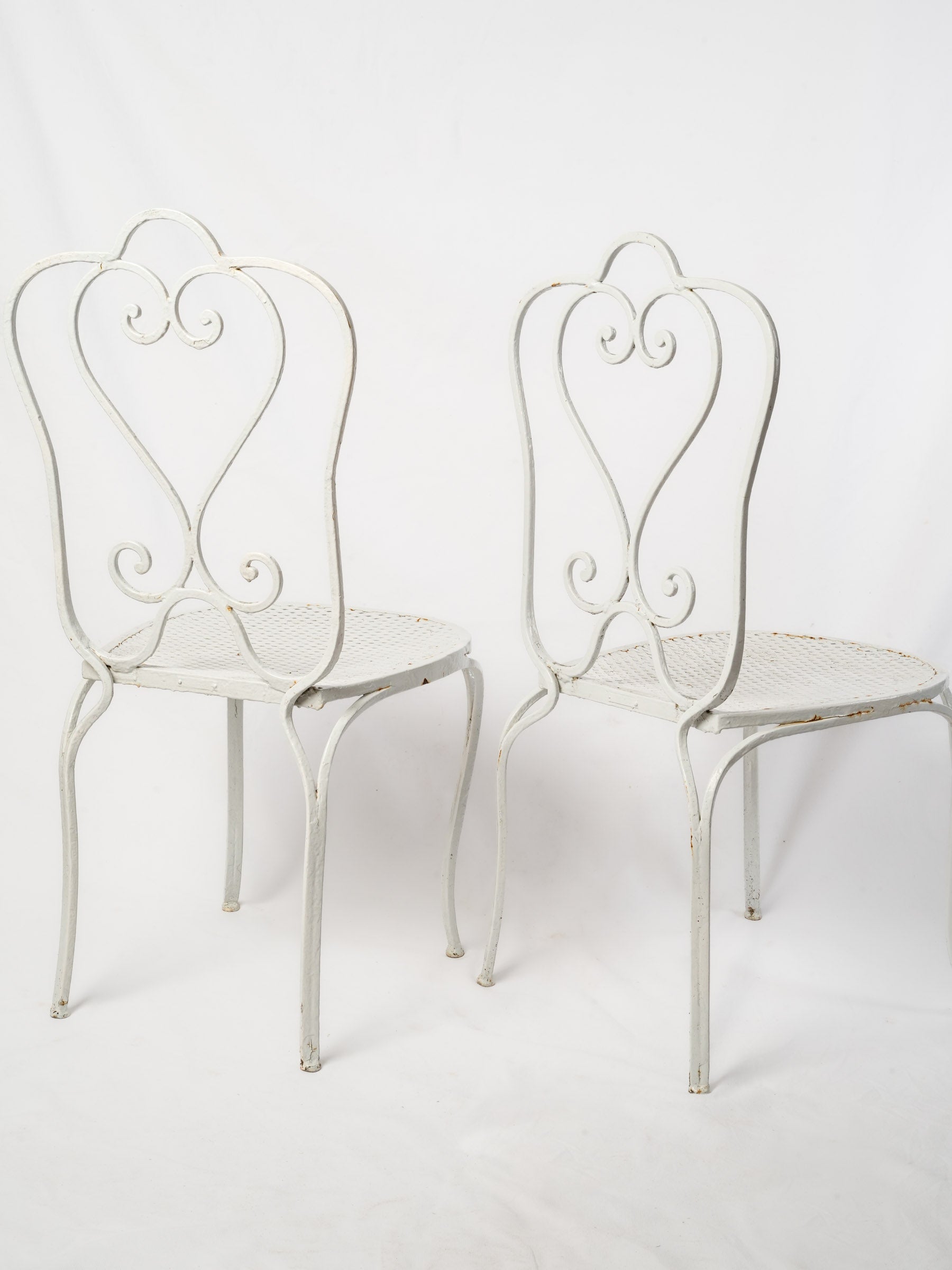 Set of Four Vintage French Wrought Iron Garden Chairs