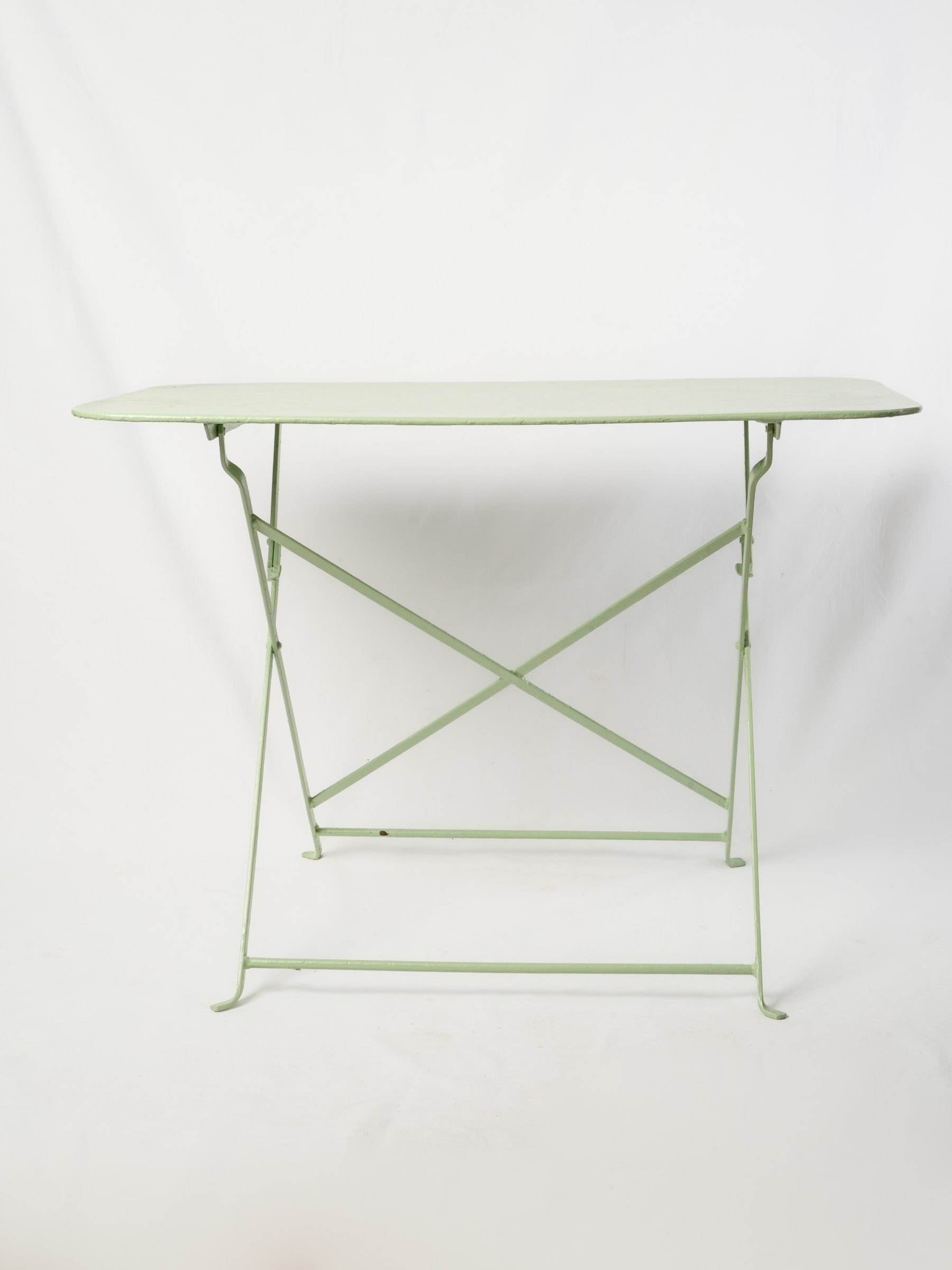Sage Green Vintage Folding Metal Table 1/2