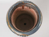 Vintage terracotta planter w/ blue glaze -  Medici shape 15¾"