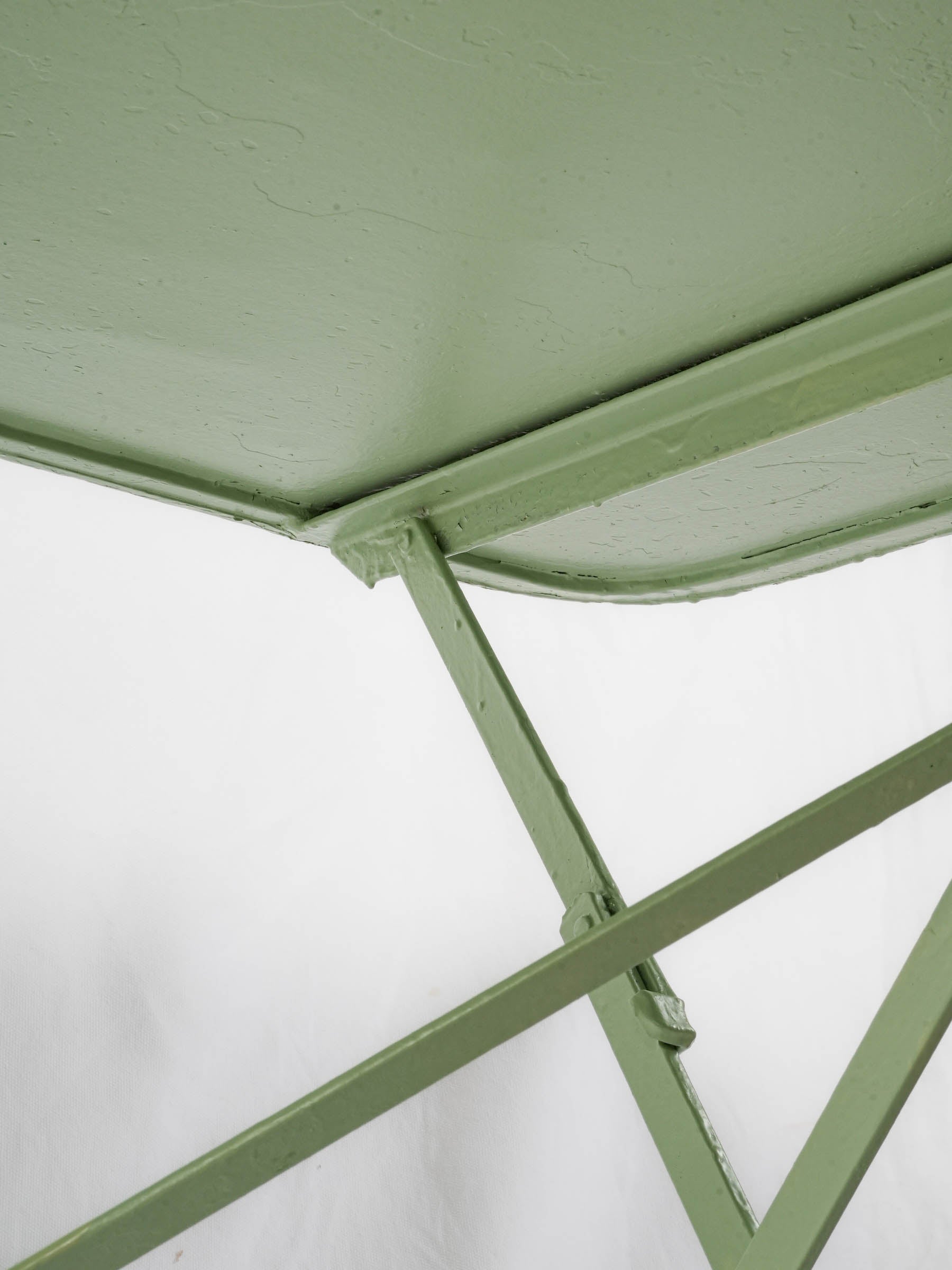 Sage Green Vintage Folding Metal Table 1/2