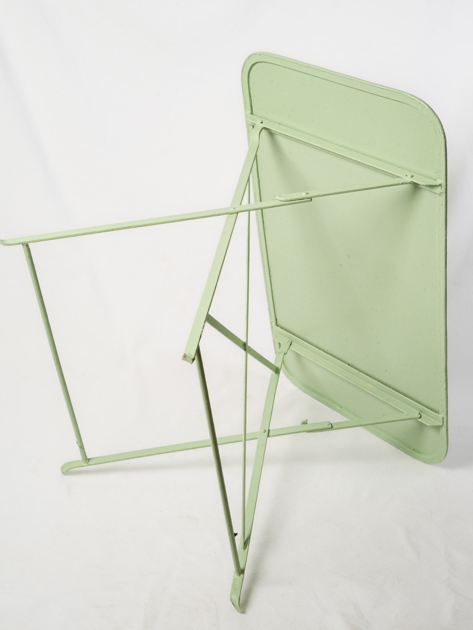 Sage Green Vintage Folding Metal Table 1/2
