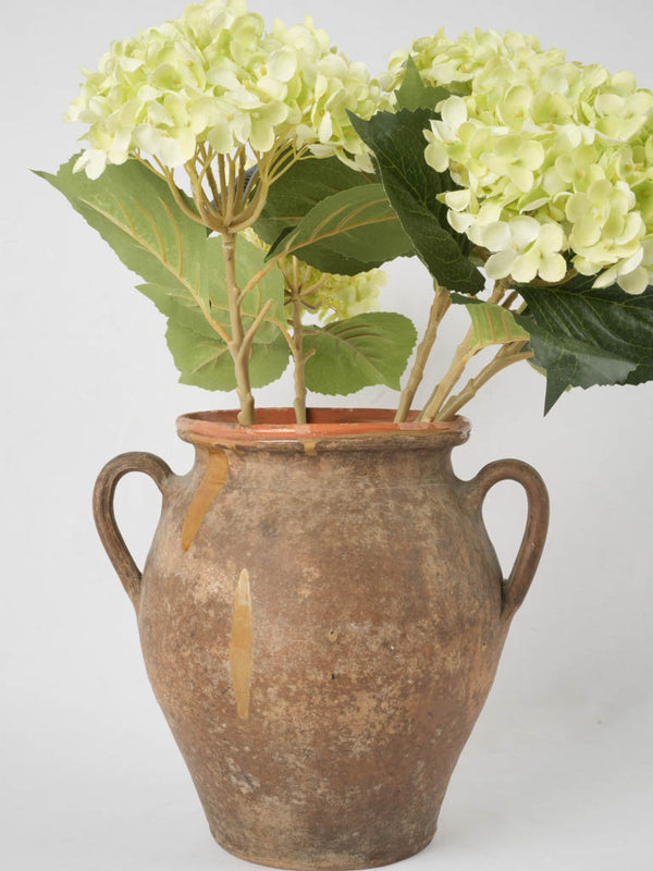 Vintage ochre-splashed ceramic pottery