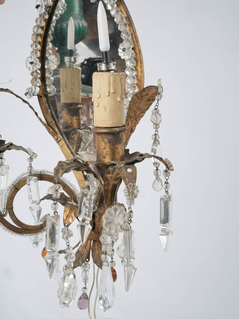 Ornate Crystal Beaded Mirror Sconces