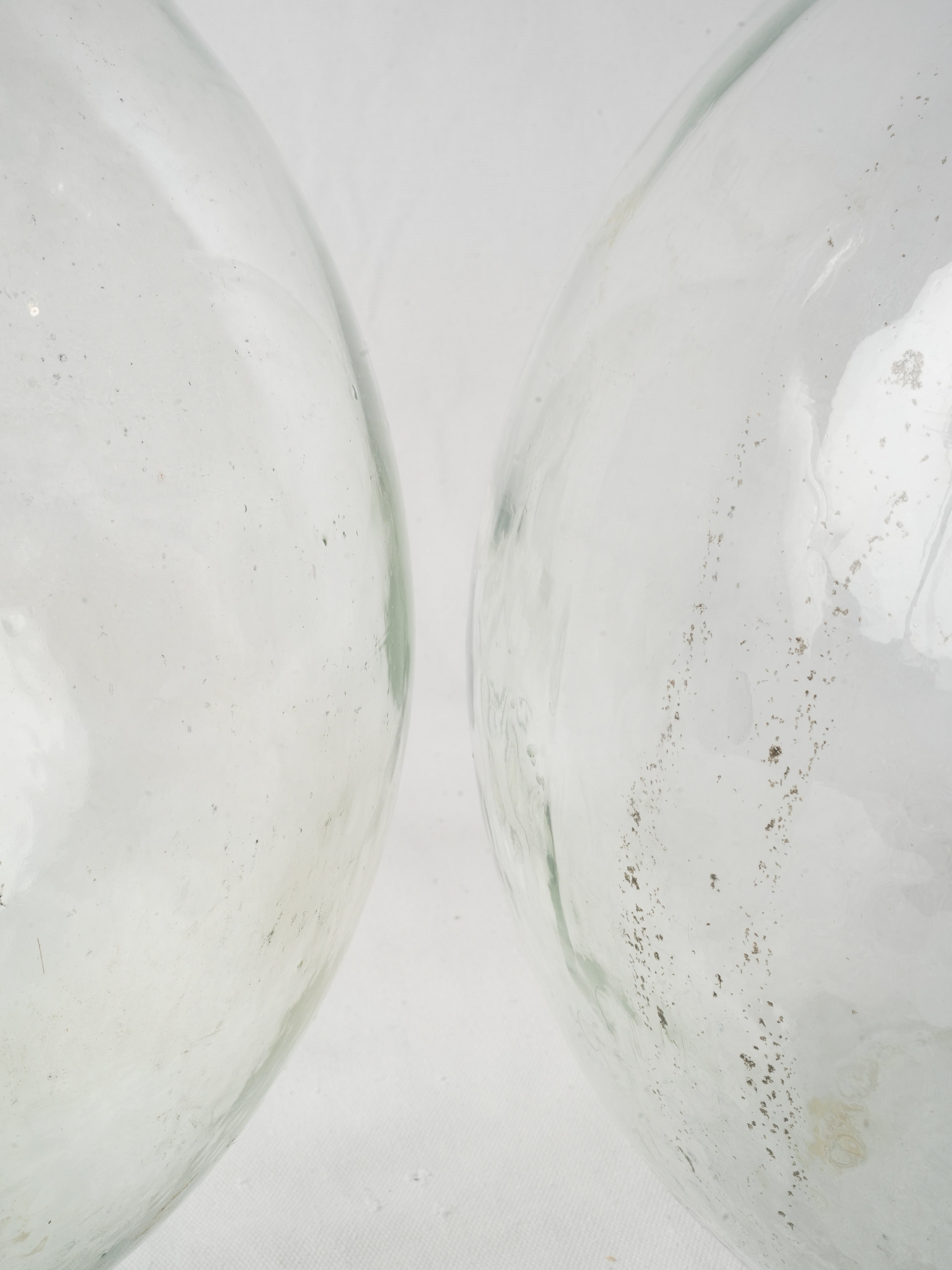 Reserved - Pair of Hand-Blown Clear Glass Demijohns - 20½"