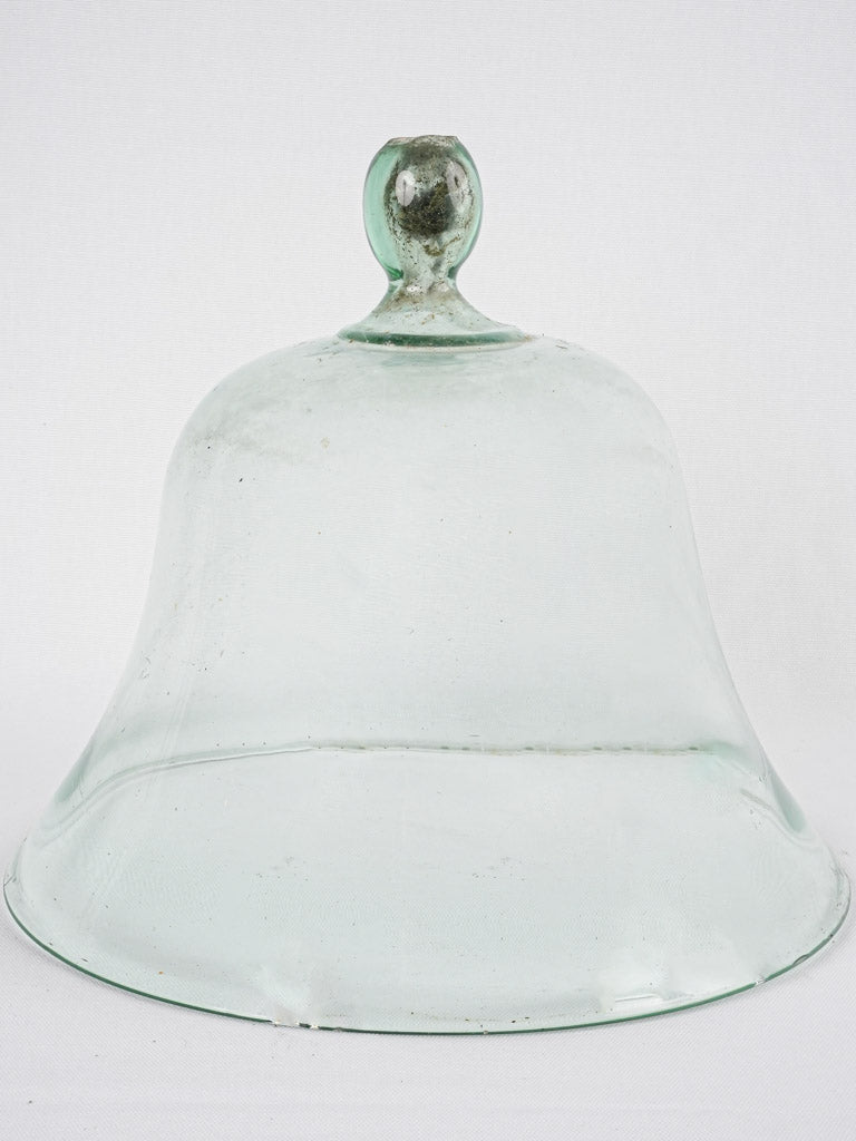 Antique French glass melon cloche - 12½"