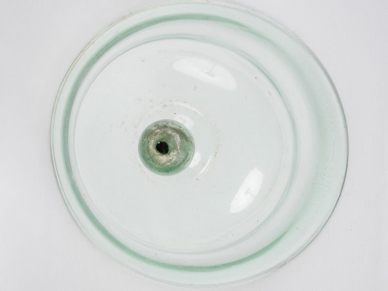 Antique French glass melon cloche - 12½"