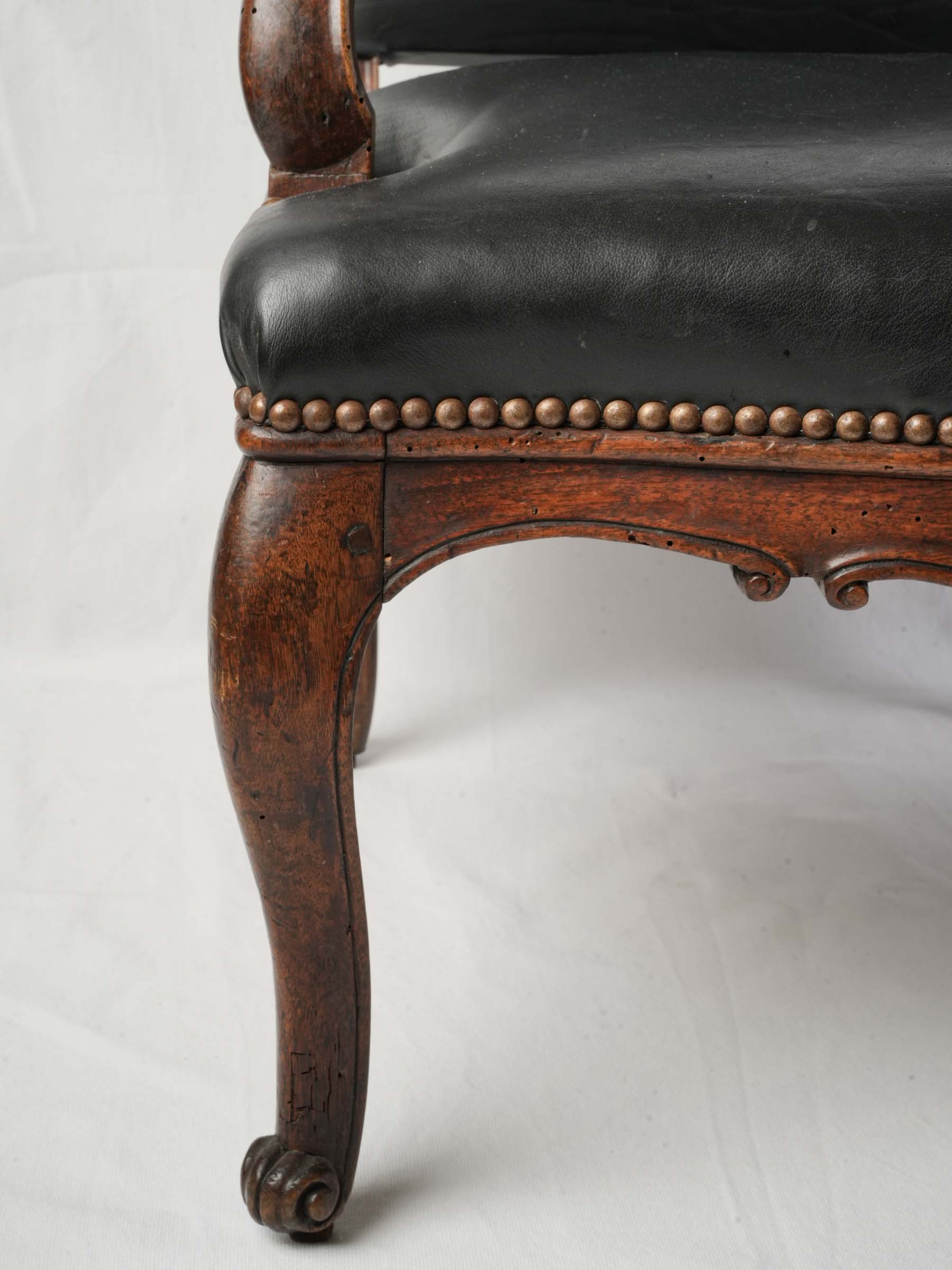 Classic Louis XV walnut armchair