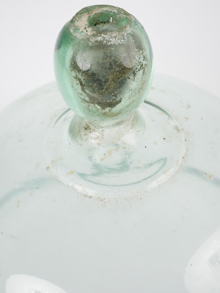 Antique French glass melon cloche - 12½"