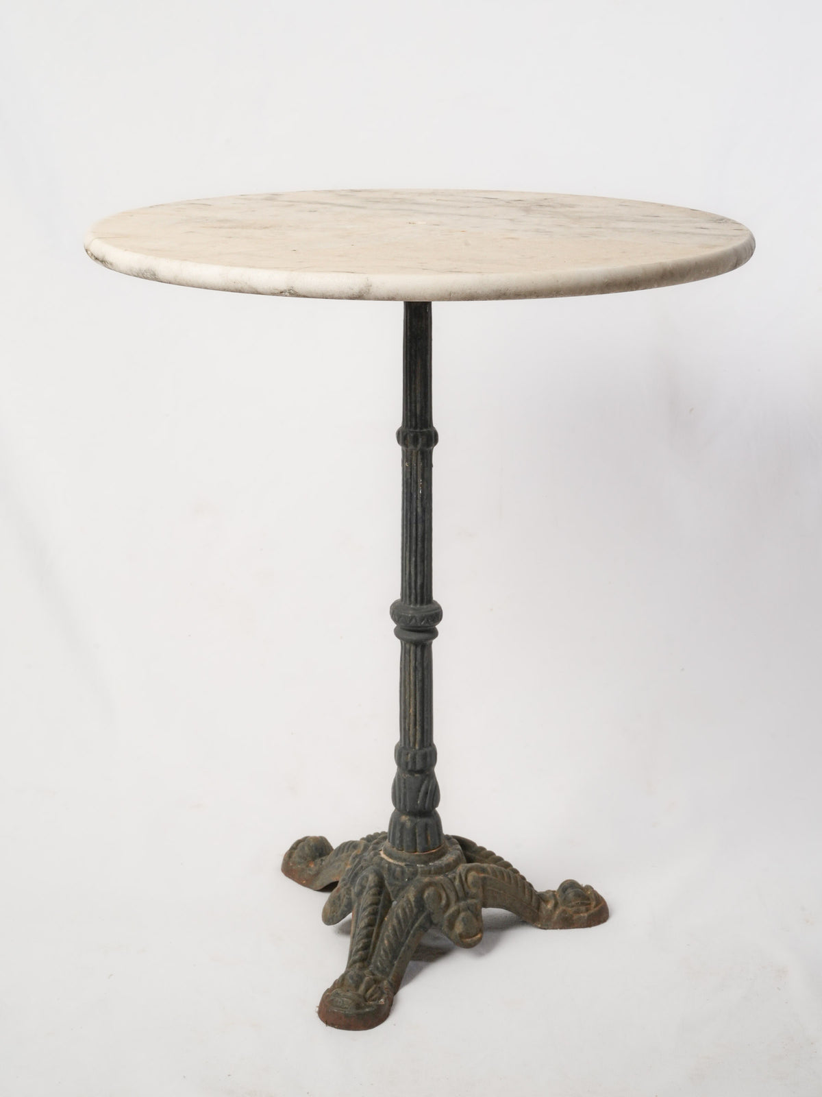 Vintage French Bistro Table with Carrara Marble Top