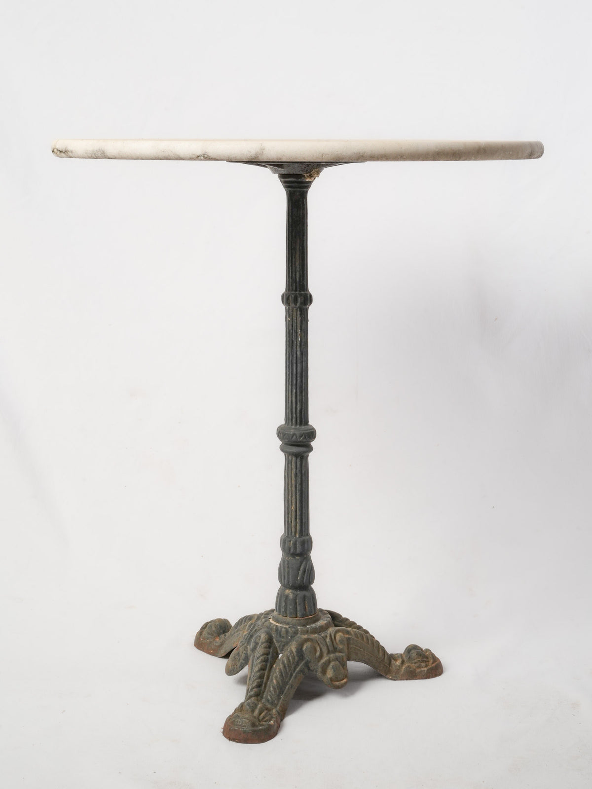 Vintage French Bistro Table with Carrara Marble Top