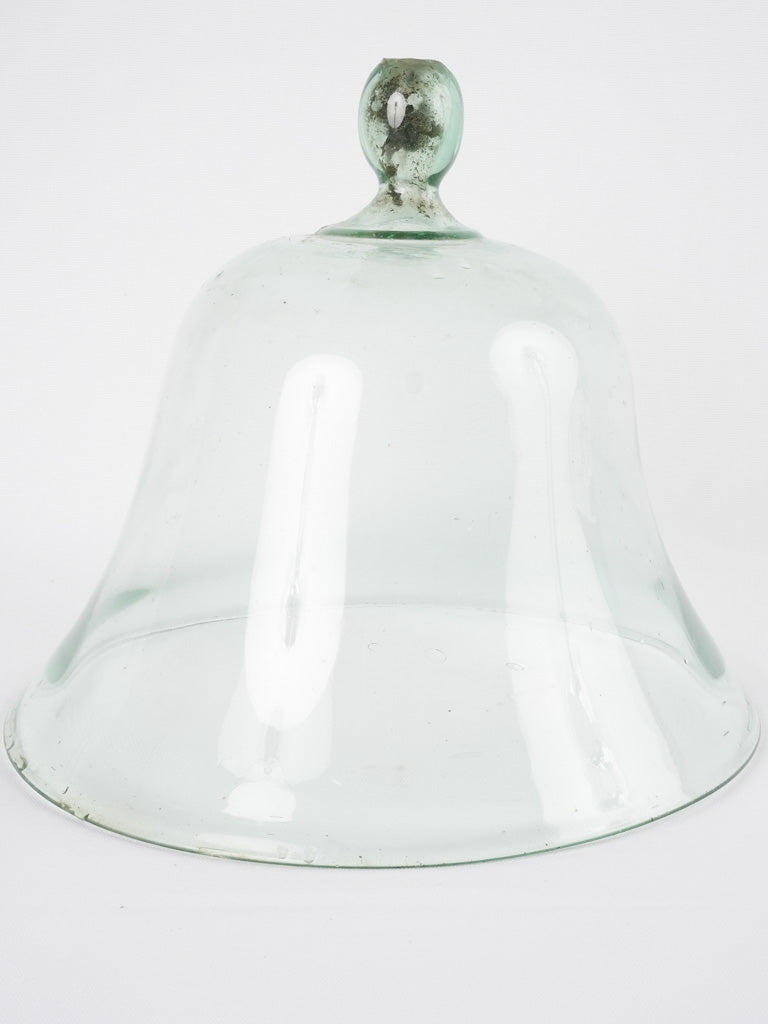 Antique French glass melon cloche - 12½"
