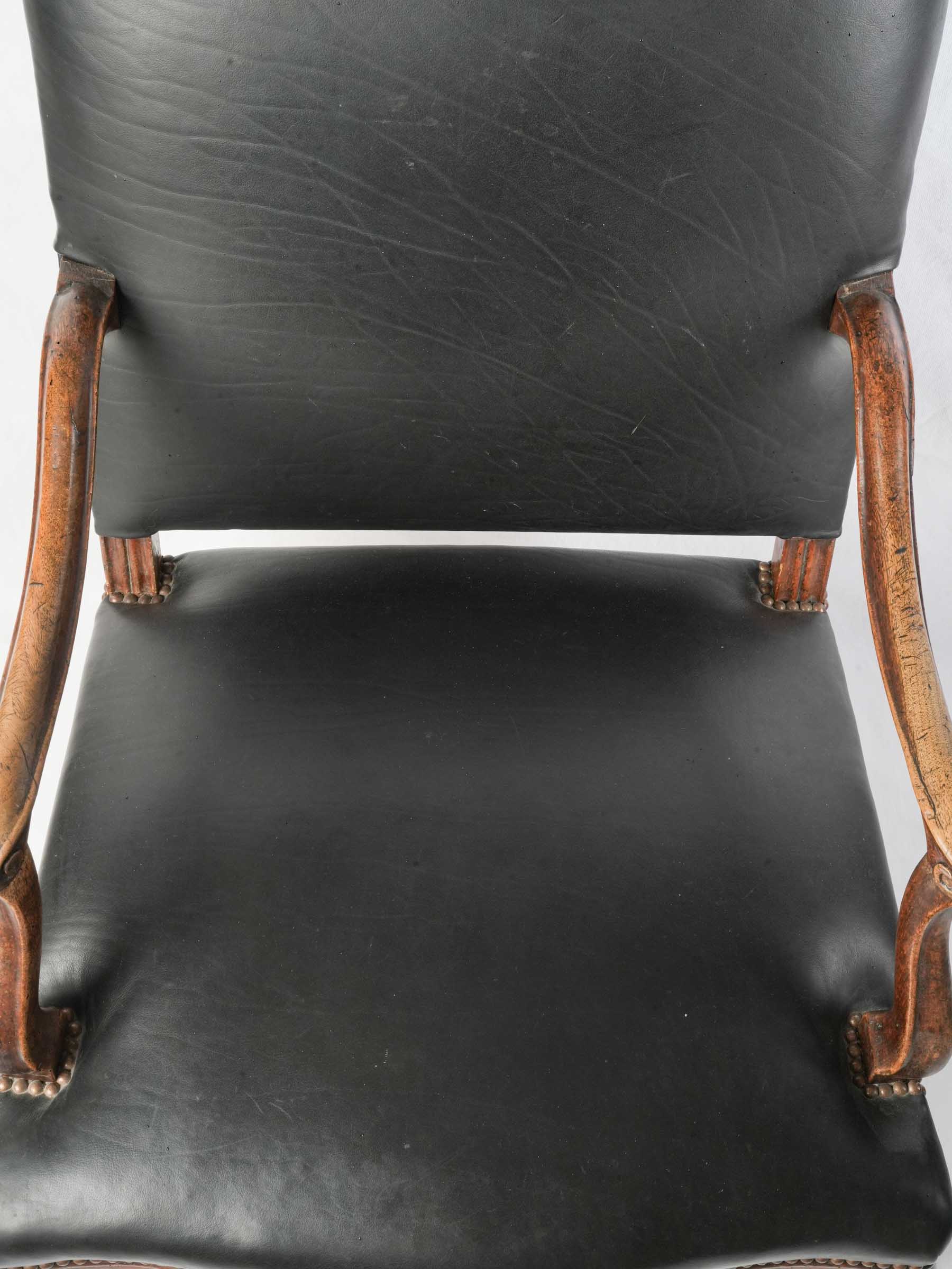 Wide and deep walnut chair