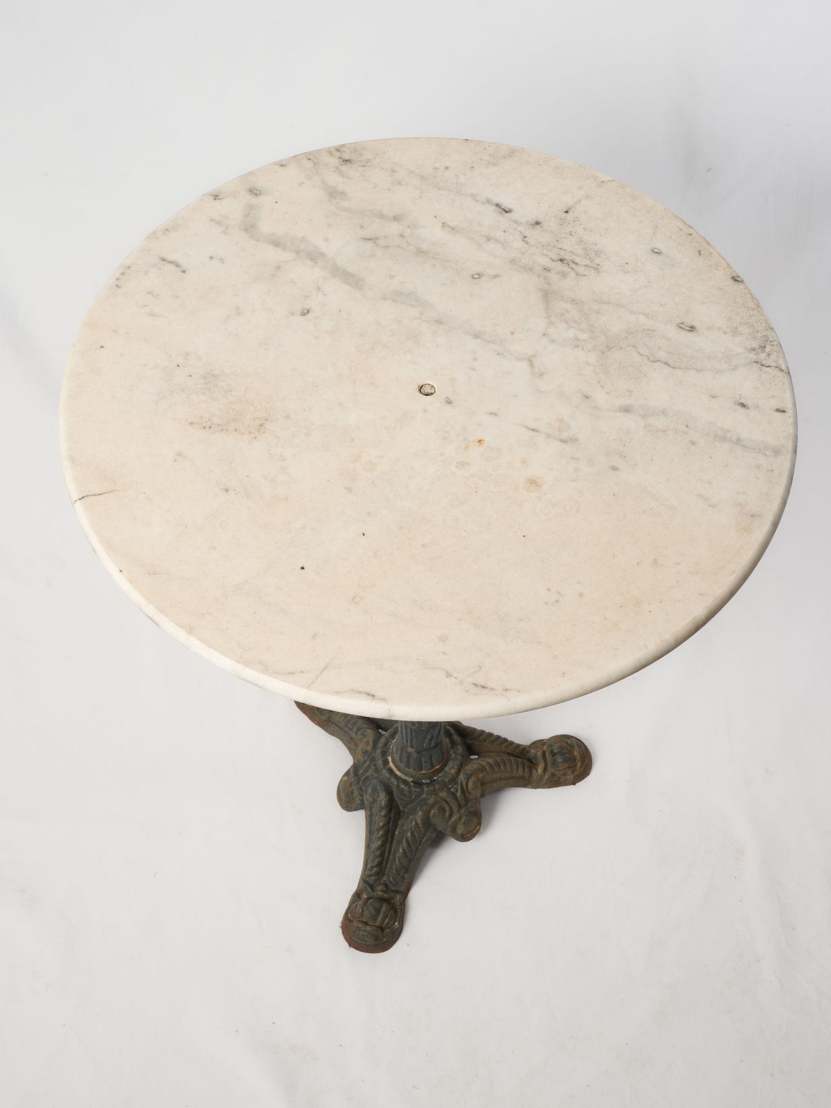 Vintage French Bistro Table with Carrara Marble Top