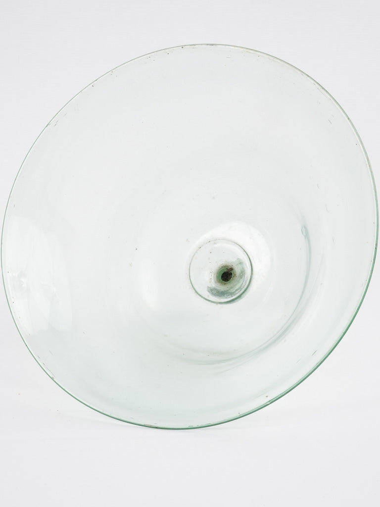 Antique French glass melon cloche - 12½"