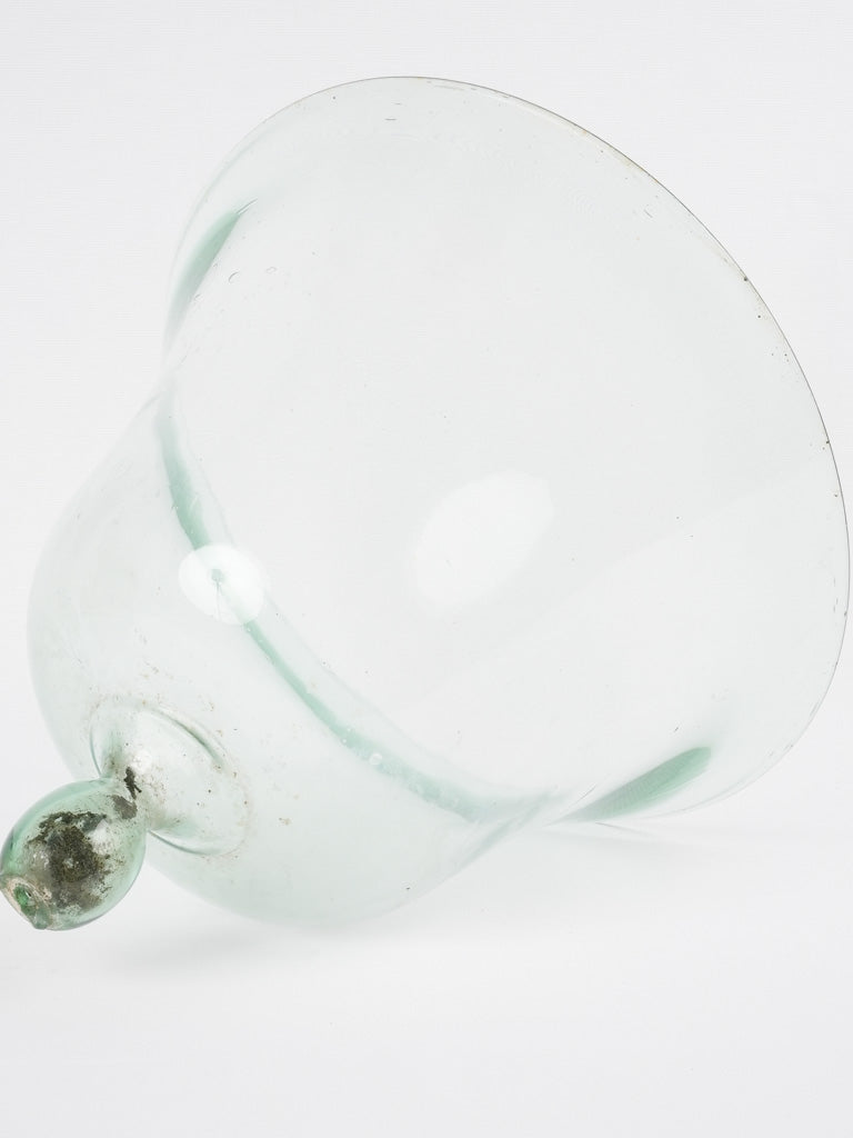 Antique French glass melon cloche - 12½"
