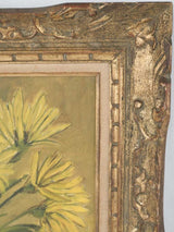 Gilded wood framed floral artwork
