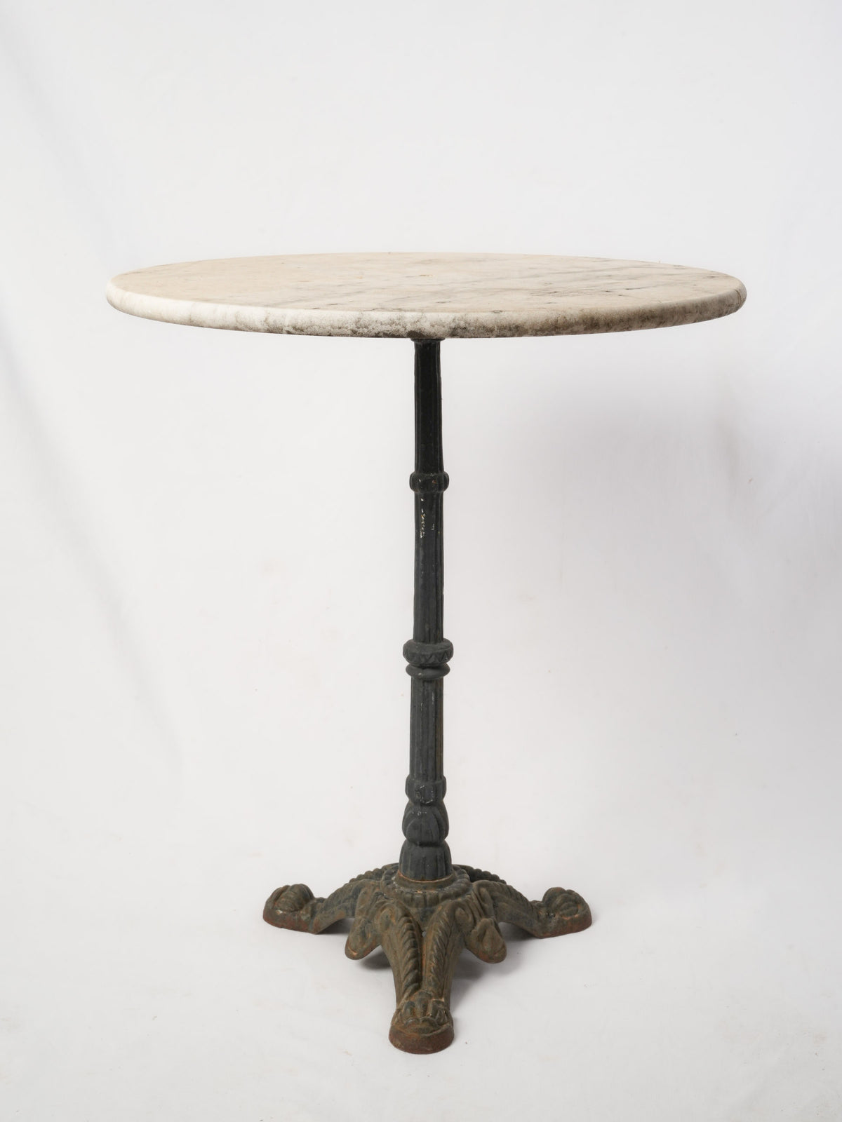 Vintage French Bistro Table with Carrara Marble Top