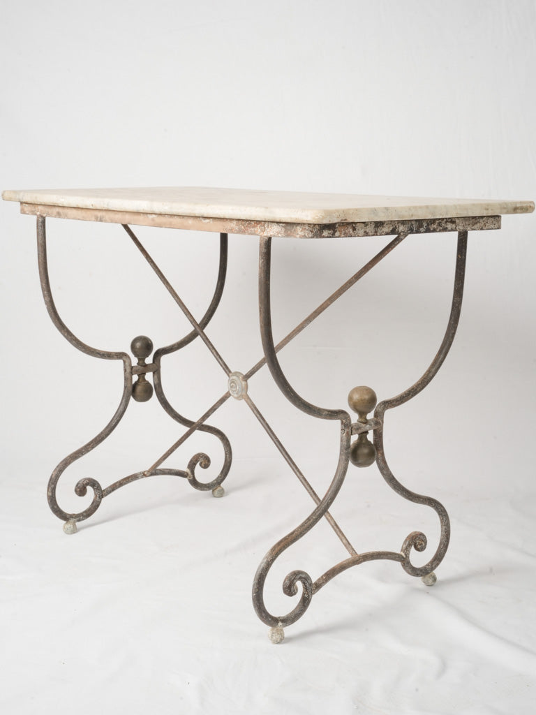 Vintage French iron console table  