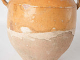Antique French confit pot with splash of glaze 9¾"