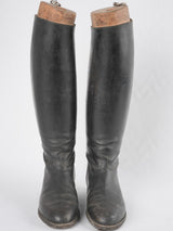 Men's leather riding boots w/ shoe stays - 1940s