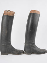 Men's leather riding boots w/ shoe stays - 1940s