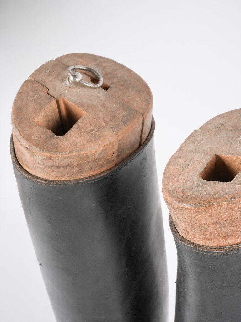 Men's leather riding boots w/ shoe stays - 1940s