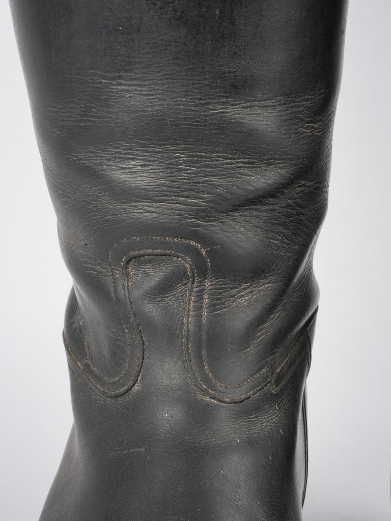 Men's leather riding boots w/ shoe stays - 1940s