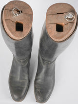 Men's leather riding boots w/ shoe stays - 1940s
