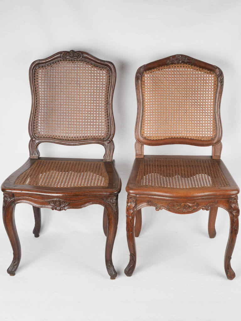 Handcrafted French vintage cane chairs