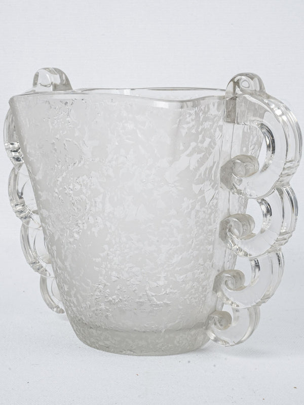 Antique clear crystal glass Art Deco vase