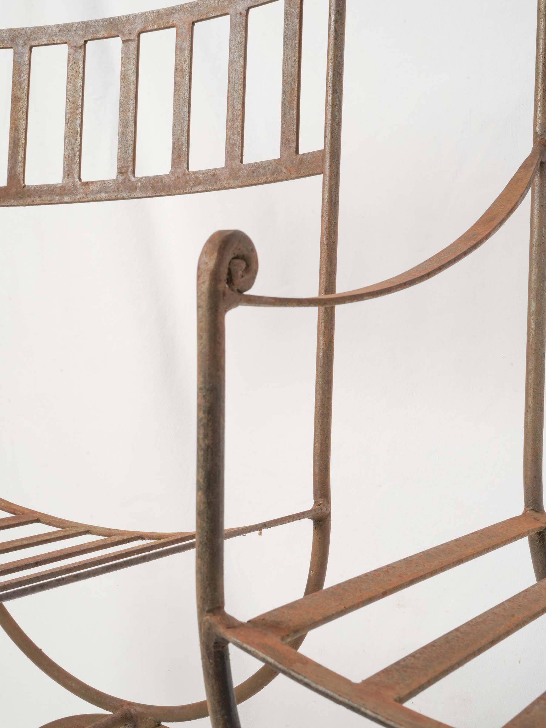 Set of 8 French Wrought Iron Garden Chairs w/ 2 Stools