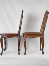 Ornate Louis XV antique walnut chairs