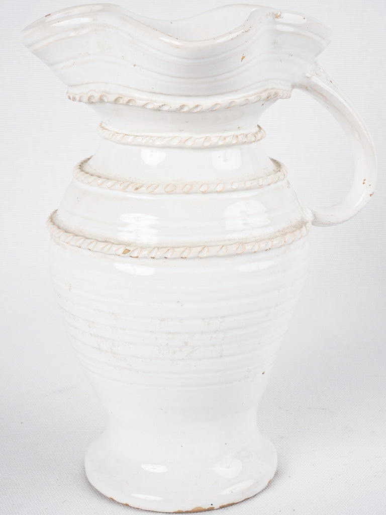 Classic roped-neck ceramic kitchen vase