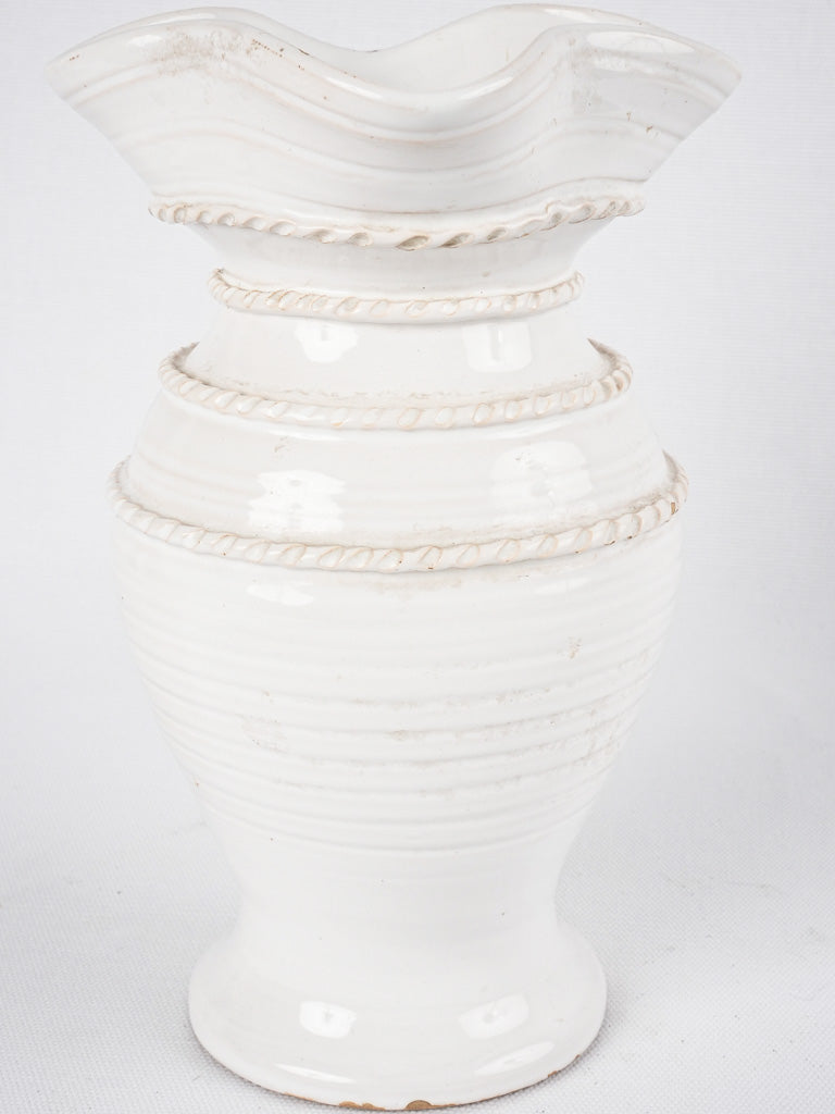 Elegant French white Émile Tessier vase