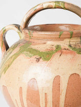 Antique French water pitcher - jaspée glaze 9½"