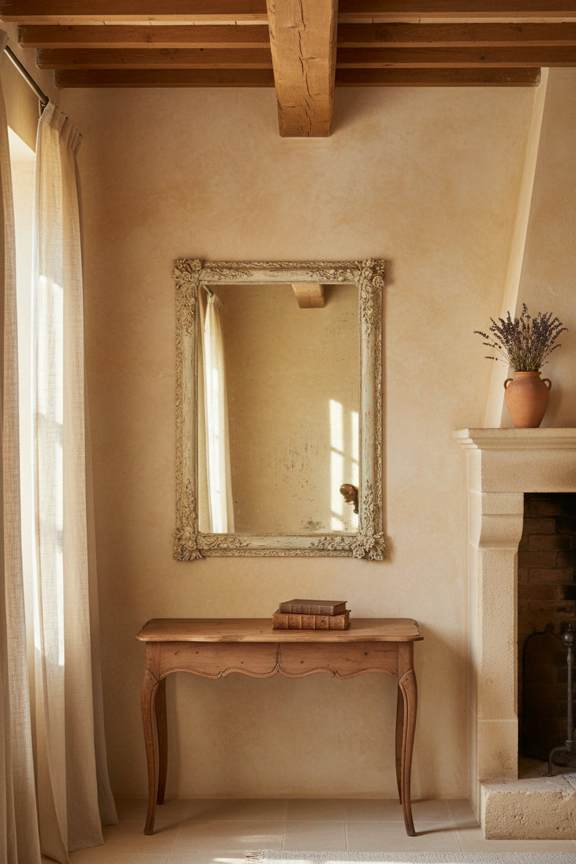 Vintage mercury glass reflective mirror  