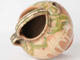 Antique French water pitcher - jaspée glaze 9½"