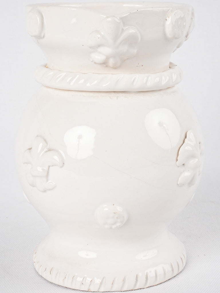 Classic Malicorne pottery relief decorated vase