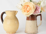 Yellow green & brown pitcher - Dieulefit 8¼"