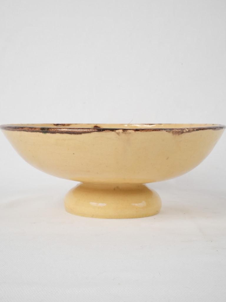 Historical French pottery yellow footed bowl