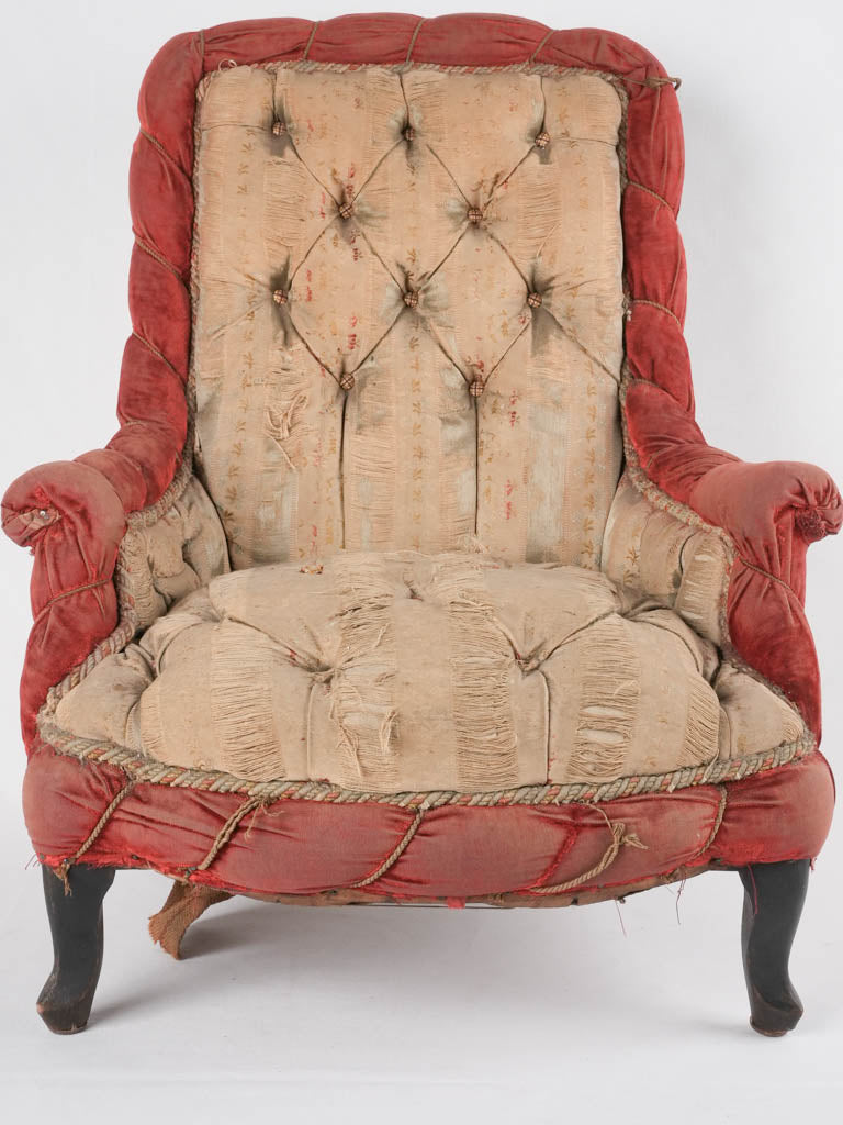 Vintage decorative upholstered canine armchair