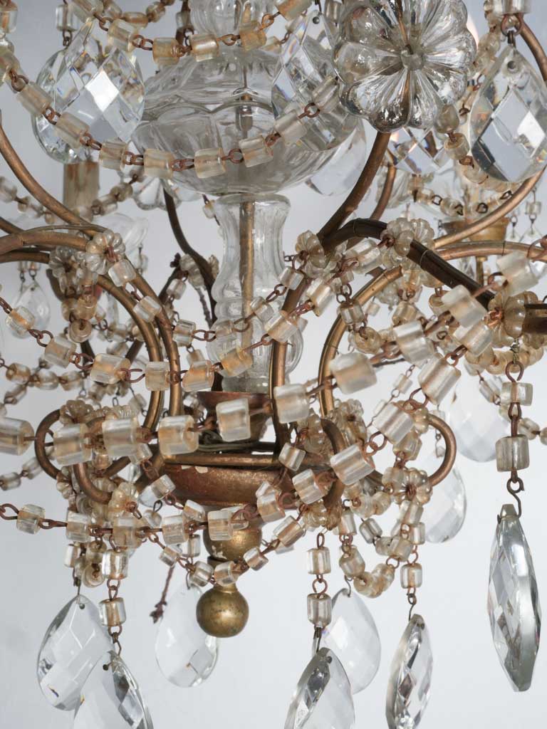 Ornate Rococo-style Murano glass chandelier