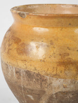 Antique French confit pot w/ yellow-ochre glaze 6¾"